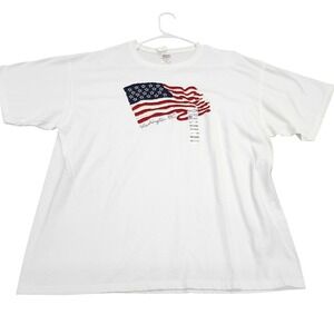 Anvil Washington DC American Flag Graphic T-Shirt White Mens 2XL New